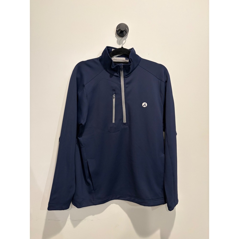 Zero Restriction Tour Series Mens Navy Atlanta Braves World Series Quarter Zip M